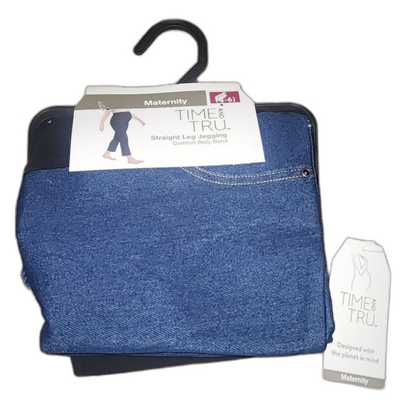 Time and Tru Maternity Essentials Straight Leg Jeggings, 27" Inseam, Size S(4-6) - Picture 6 of 7